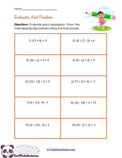 Operation Solver Worksheet