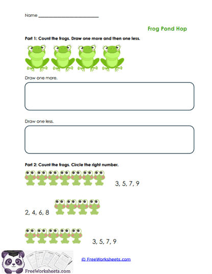Frog Pond Hop Worksheet