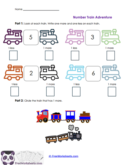 Number Train Adventure Worksheet