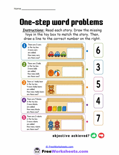 Toy Totals Worksheet