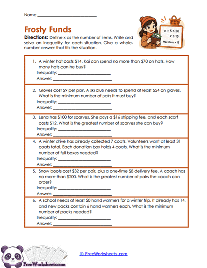 Budget Bounds Worksheet