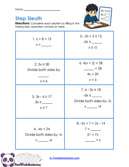 Step Sleuth Worksheet