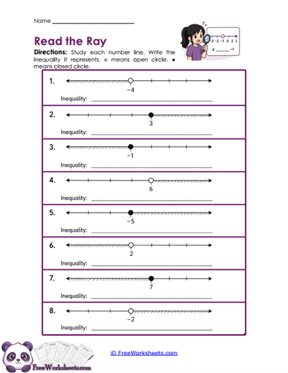 Number Rays Worksheet