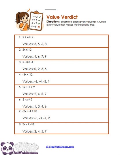 Value Check Worksheet