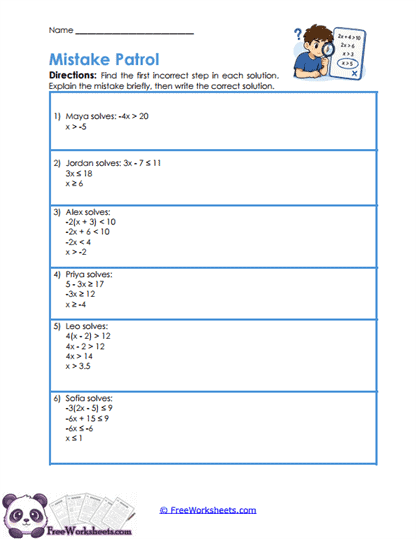 Error Patrol Worksheet