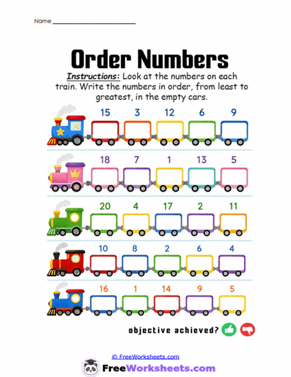 Train Order Worksheet