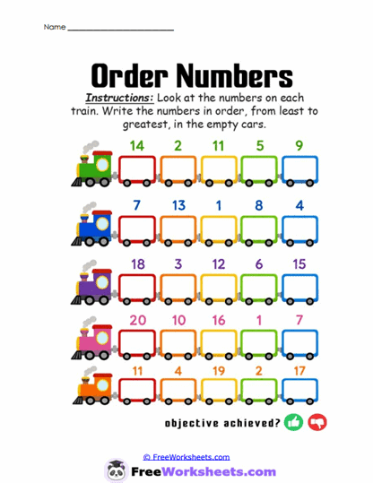Number Journey Worksheet