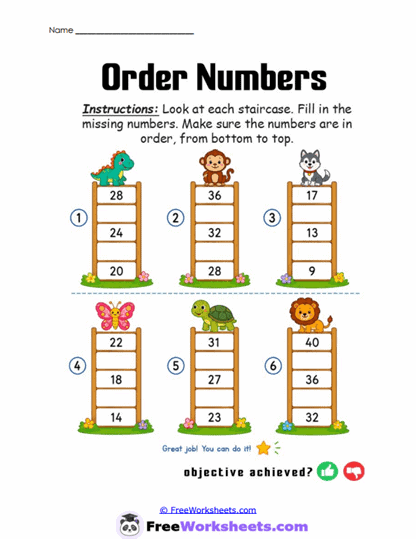 Climbing Order Worksheet