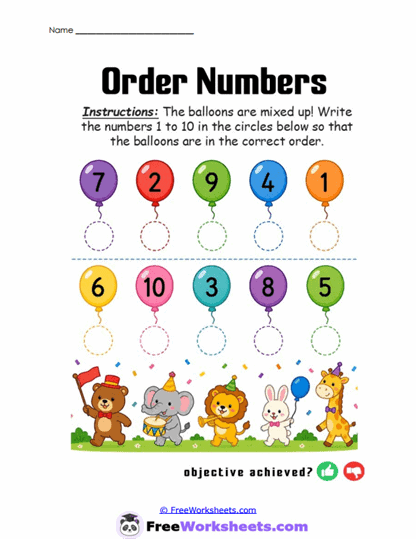 Balloon Sequence Worksheet