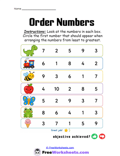 First Choice Worksheet