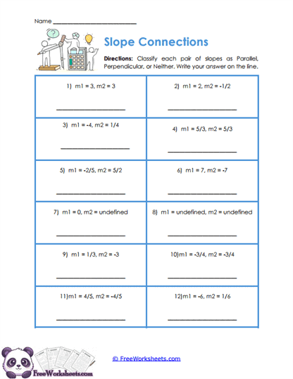 Slope Relationships Worksheet