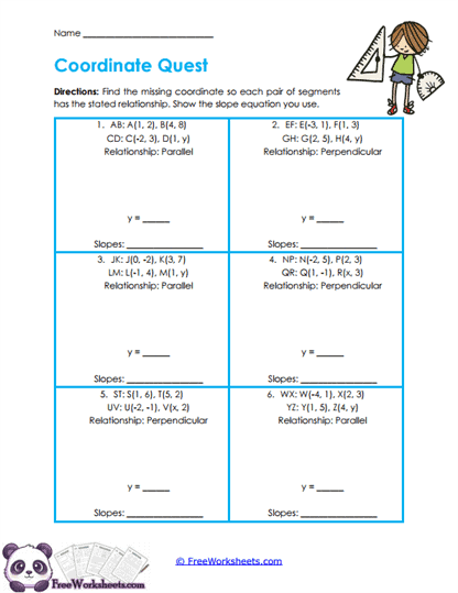 Coordinate Quest Worksheet