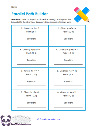 Parallel Lines Worksheet