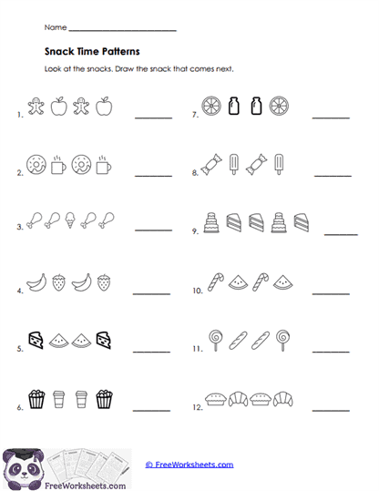 Snack Patterns Worksheet