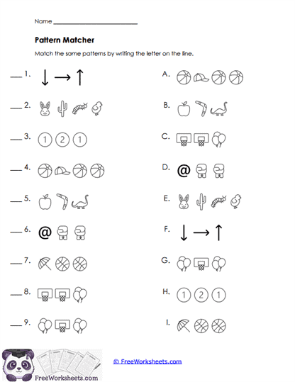 Pattern Match Worksheet