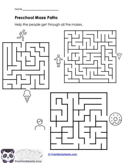 A Maze Path Worksheet