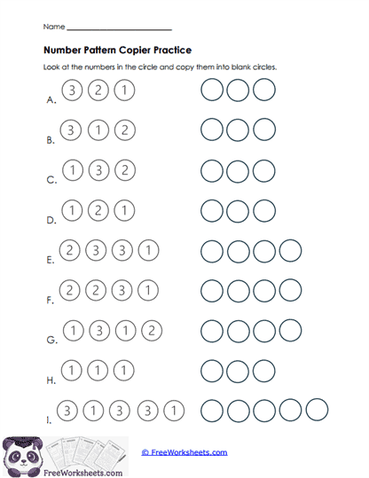 Number Patterns Worksheet