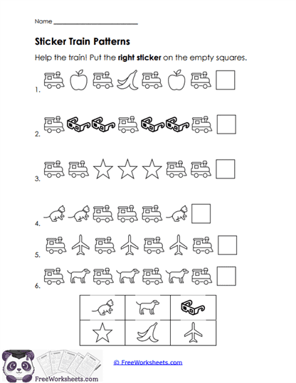 Train Patterns Worksheet
