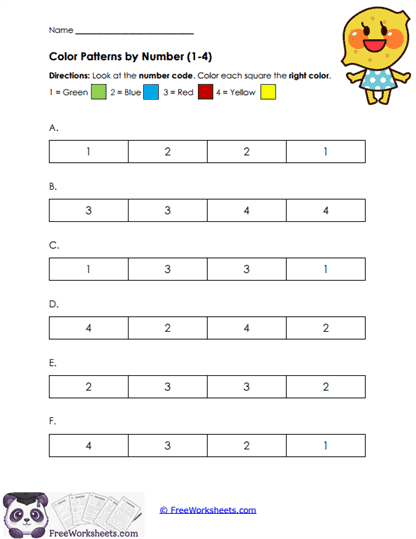 Number Colors Worksheet