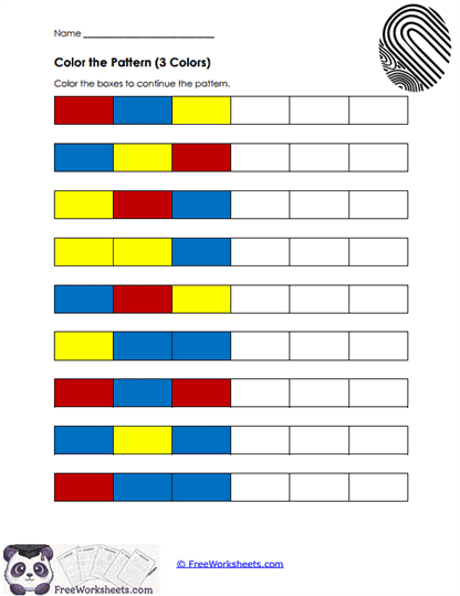 Color Rows Worksheet