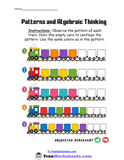 Train Patterns Worksheet
