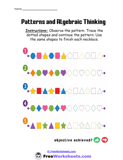 Grade 1 Patterns and Algebraic Thinking Worksheet Collection