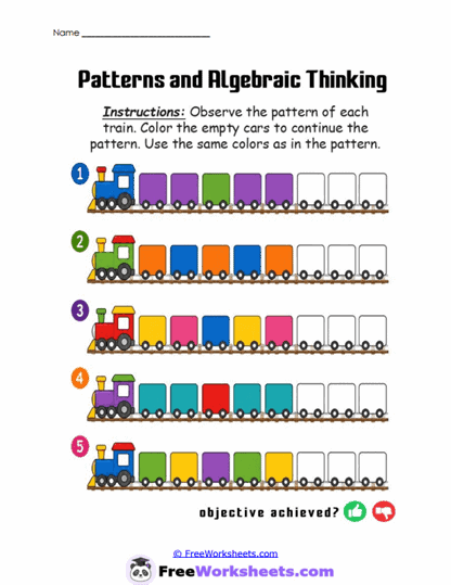 Pattern Cars Worksheet