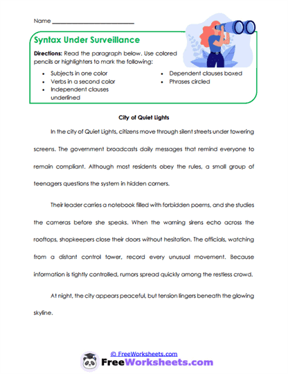 Syntax Investigation Worksheet