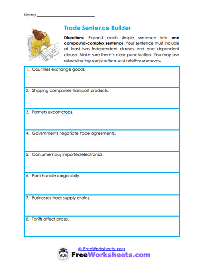 Trade Connections Worksheet