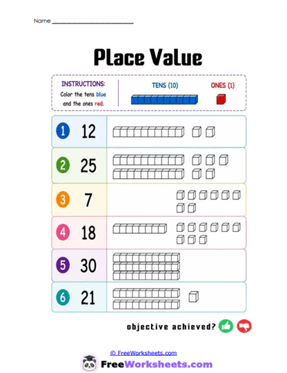 Number Models Worksheet