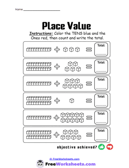 Total Blocks Worksheet