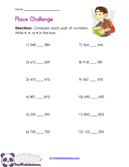 Value Showdown Worksheet