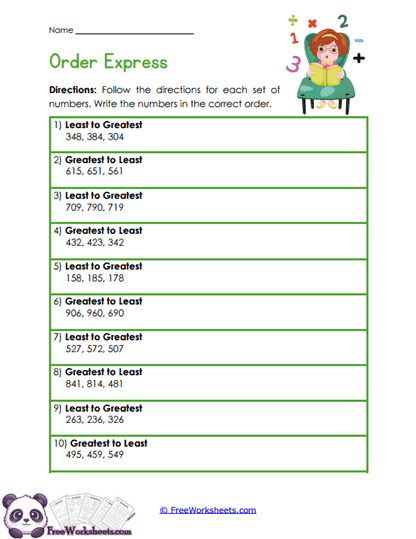 Order Builder Worksheet
