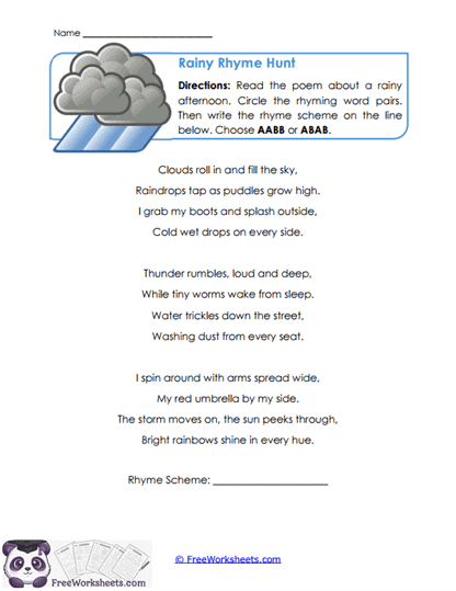 Rhyme Patterns Worksheet