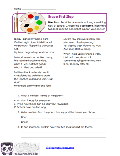 Theme Evidence Worksheet