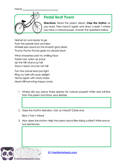 Rhythm Riders Worksheet