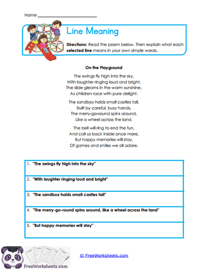 Line Meaning Worksheet