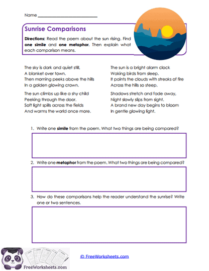 Comparison Clues Worksheet