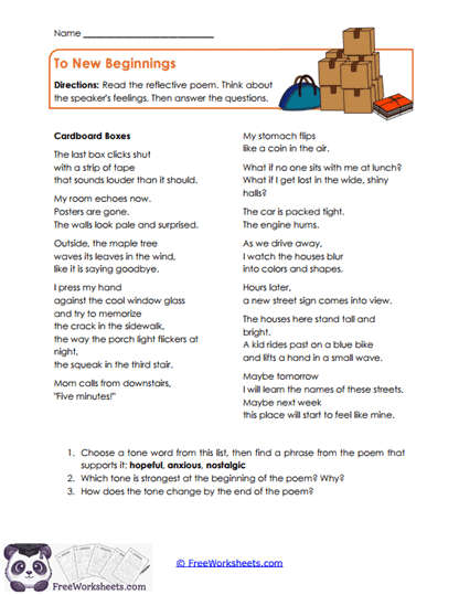 5th Grade Poetry Elements Worksheet Collection