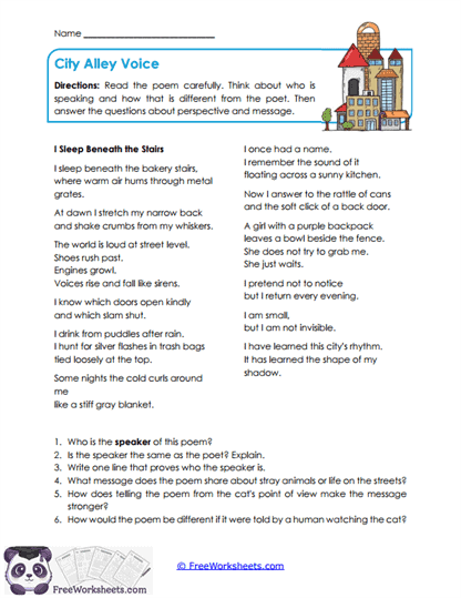 City Alley Voice Worksheet