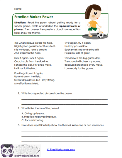 Theme Through Repetition Worksheet