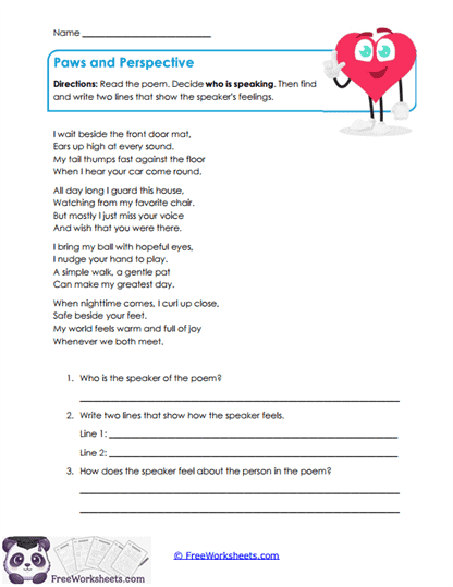 Speaker Clues Worksheet