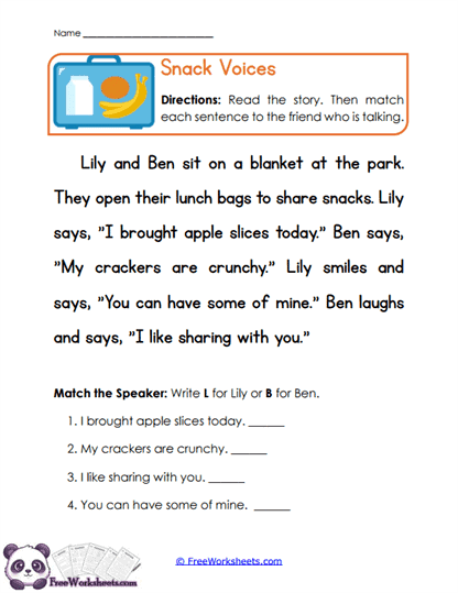 Grade 1 Point of View Worksheet Collection