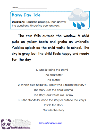 Rainy Voice Worksheet