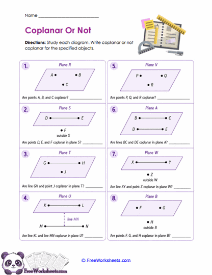 Plane Relations Worksheet