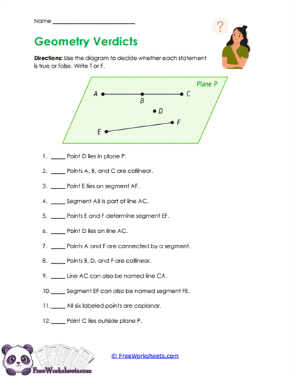 Geometry Claims Worksheet