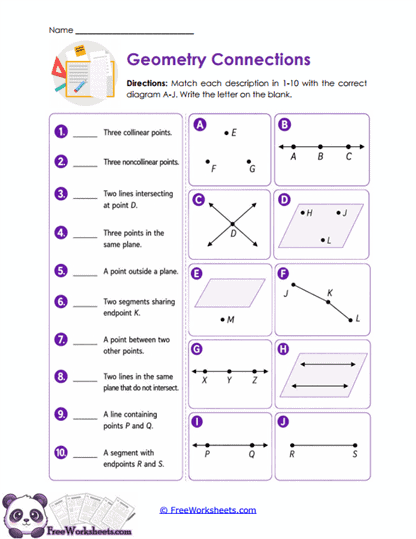Geometry Links Worksheet
