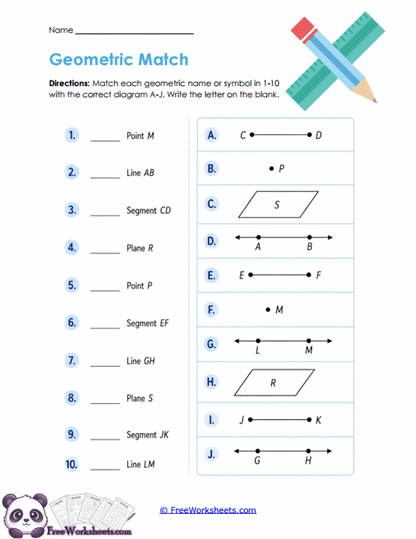 Geometry Pairing Worksheet