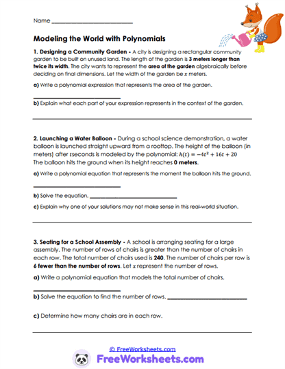 Algebra Paths Worksheet