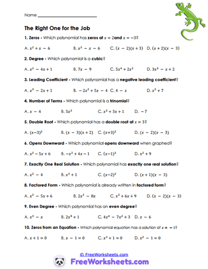 Root Patterns Worksheet